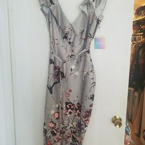 Sliver floral dress -- brand new! Tags on!